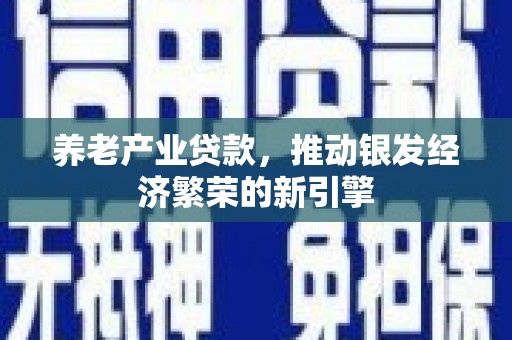 台北养老产业贷款，推动银发经济繁荣的新引擎