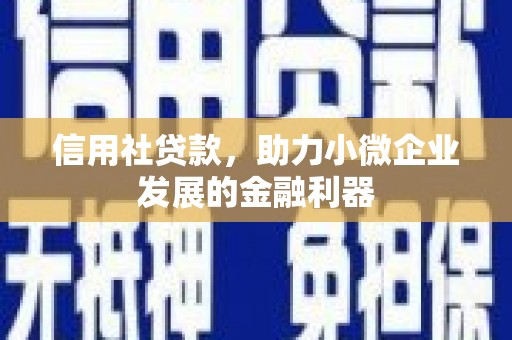 台北信用社贷款，助力小微企业发展的金融利器