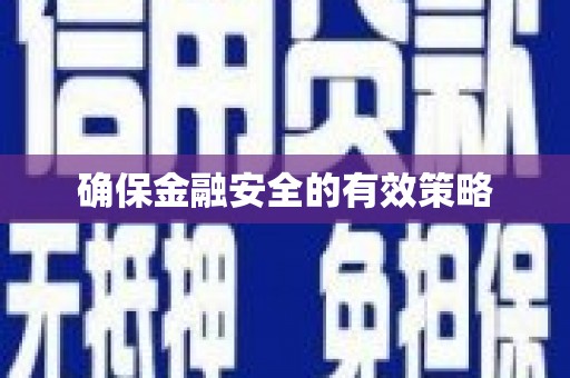 台北确保金融安全的有效策略