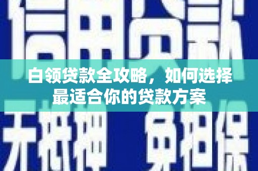 台北白领贷款全攻略，如何选择最适合你的贷款方案