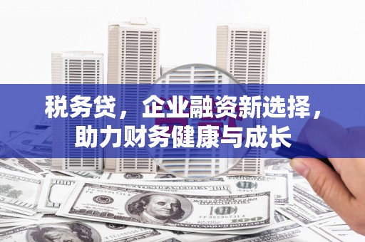 台北税务贷，企业融资新选择，助力财务健康与成长